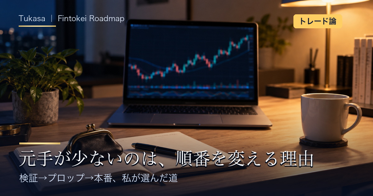 元手が少ないのは、順番を変える理由｜検証→プロップ→本番、私が選んだ道（Tukasa｜Fintokei Roadmap）